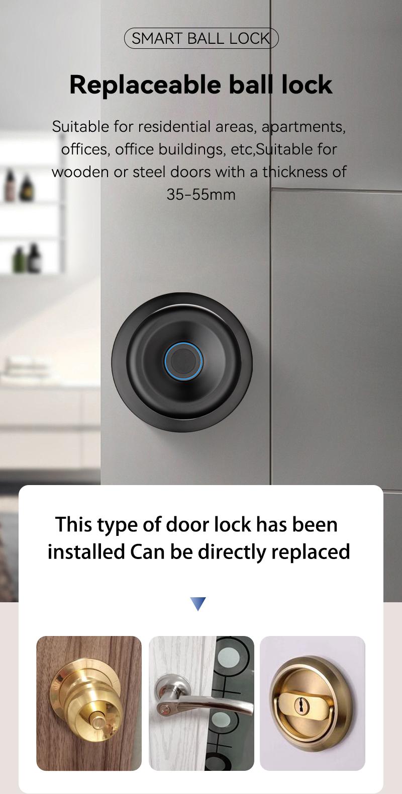 Smart 3 in 1 Fingerprint Door Lock Digital Keypad Smart Door Lock with App Control Keyless Entry Door Lock for Home Bedroom Apartment Office Garage