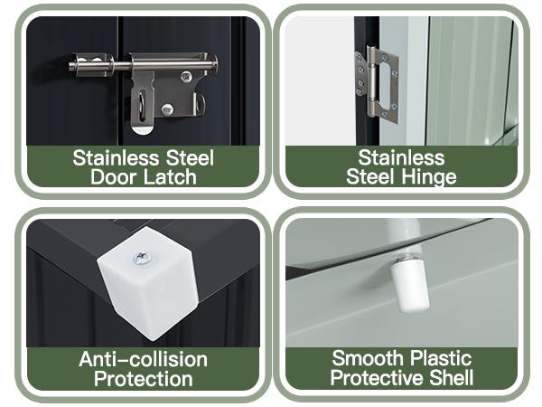 Aoxun Outdoor Storage Shed with Double Hinged Large Door Lockable Door & Sloped Roof Brown Metal Utility Garden Shed for Backyard Patio Brown Color