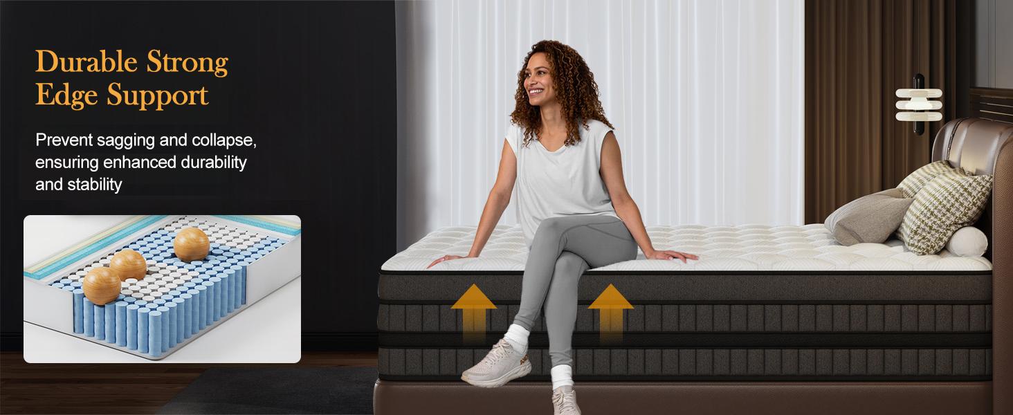 LayRoad 12/14 Inch Twin Full Queen King , Hybrid Memory Foam Mattress in a Box | Pocket Spring + Zoned Support | Soft and Comfortable, Pressure Relief, Medium Firmness, CertiPUR-US Certified(mattresses | queen size mattress | full size mattress)