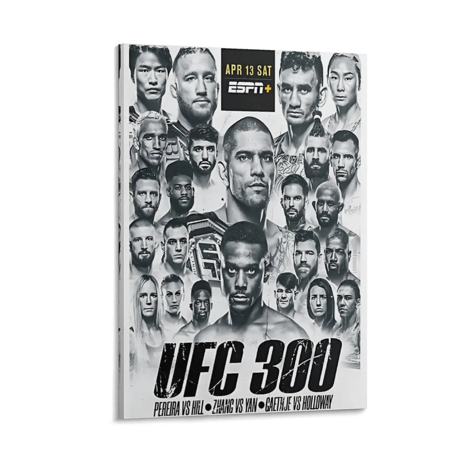UFC 300 Collectible Poster - Features Pereira, Hill, Gaethje, Holloway, Oliveira, Prochazka, Aljo - Home Decor, Man Cave Decor, Ideal Gift for UFC Enthusiasts
