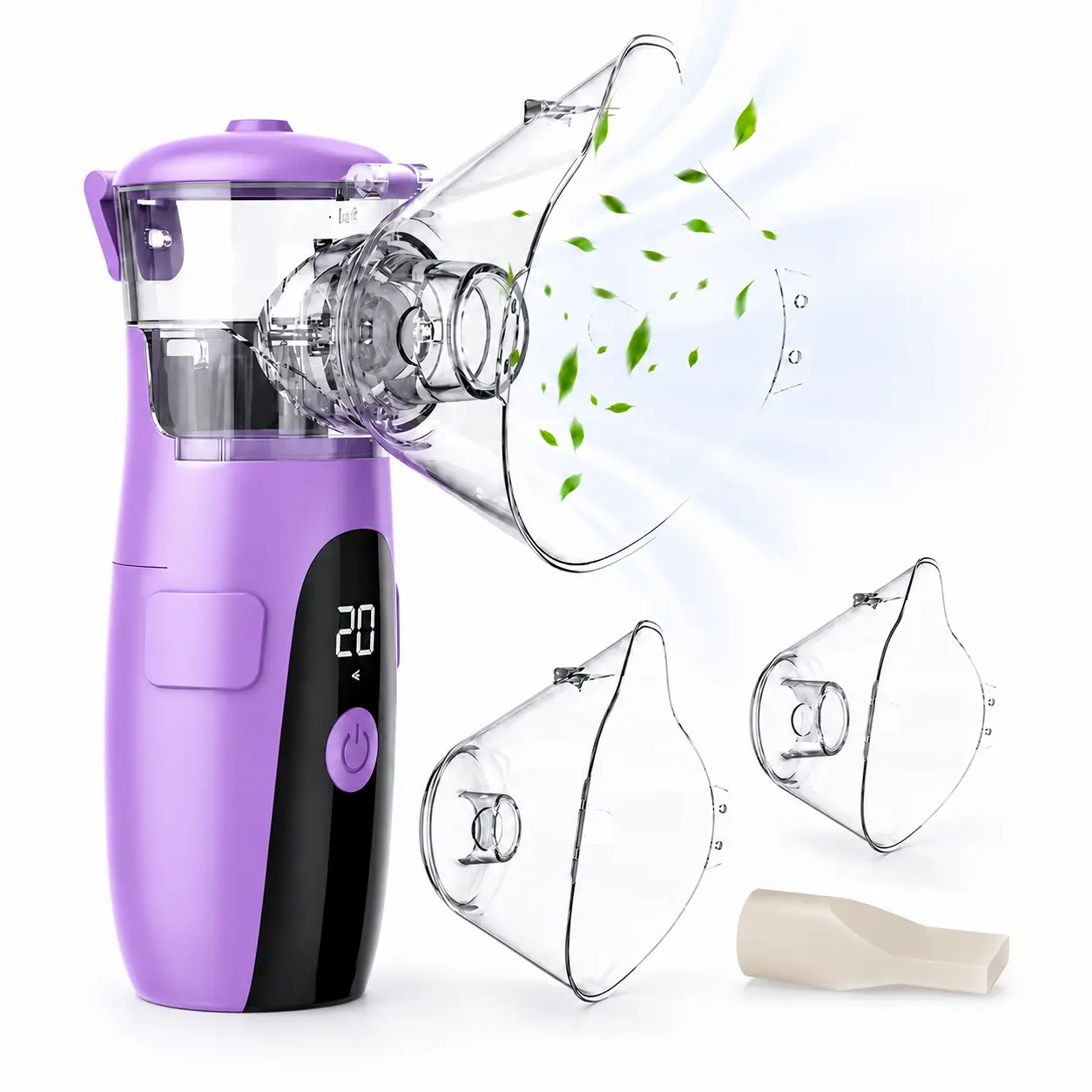 Portable Rechargeable Mesh Nebulizer, Handheld Nebulizer with Self-Cleaning Mode, Whisper-Quiet Operation & LED Display for Adults & Kids