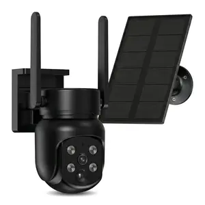 Solar Outdoor Security Camera: PTZ 360° View 2.4G/5G WiFi 6 Dual Band, 2K 4MP, Color Night Vision, AI Human Detection, Spotlight & Siren, Two-Way Talk