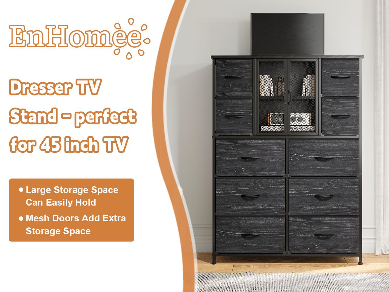 【Storage Cabinet】Raybee Heavy-Duty 10 Drawers Dresser for Bedroom,Thickened Board Material,Fabric Tall Dresser & Chests of Drawers with Metal Mesh Door,Organizer,drawerstorage in Cabinet,homedecor Furniture,easy assemble,38"W x 11.81"D x 48.1"H