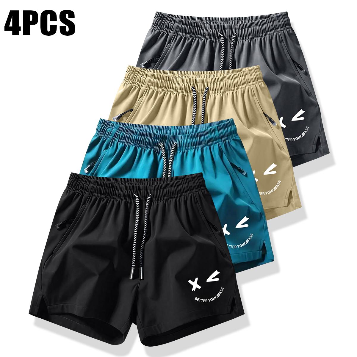 Men's shorts with drawstring waistband, made from lightweight polyester fabric, featuring pockets, perfect for beach or outdoor activities, everyday wear shorts | Drawstring Waist Shorts | Lightweight Shorts