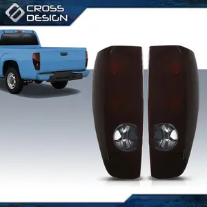 CROSSDESIGN Pair Smoke 2004-12 Fit For Chevy Colorado GMC Canyon Tail Lights Lamps Assembly