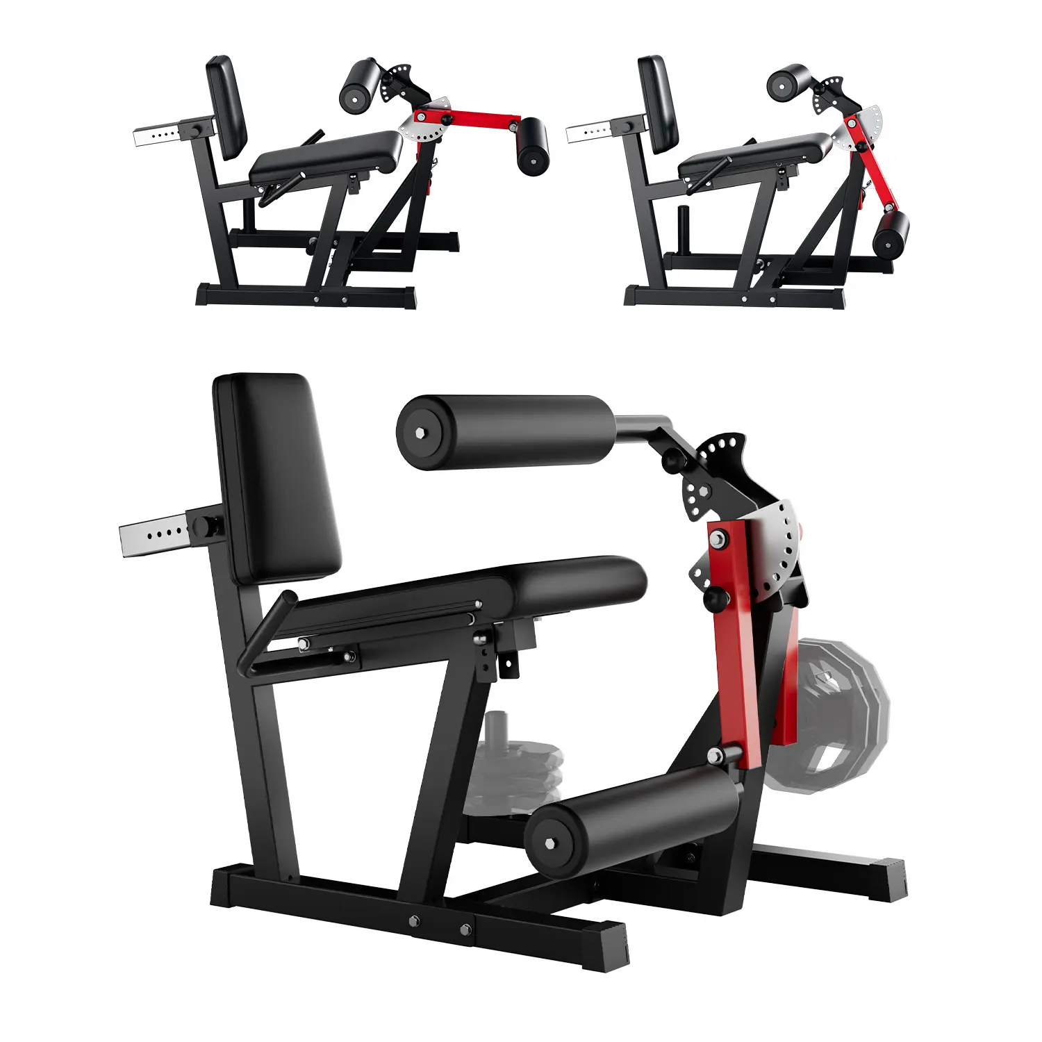 4-in-1 Multifunctional Leg Press Machine, 700LBS Heavy Duty Steel Frame Leg Extension, Hip Thrust, Calf Raise Strength Training Equipment for Home Gym, Leg Extension Machine