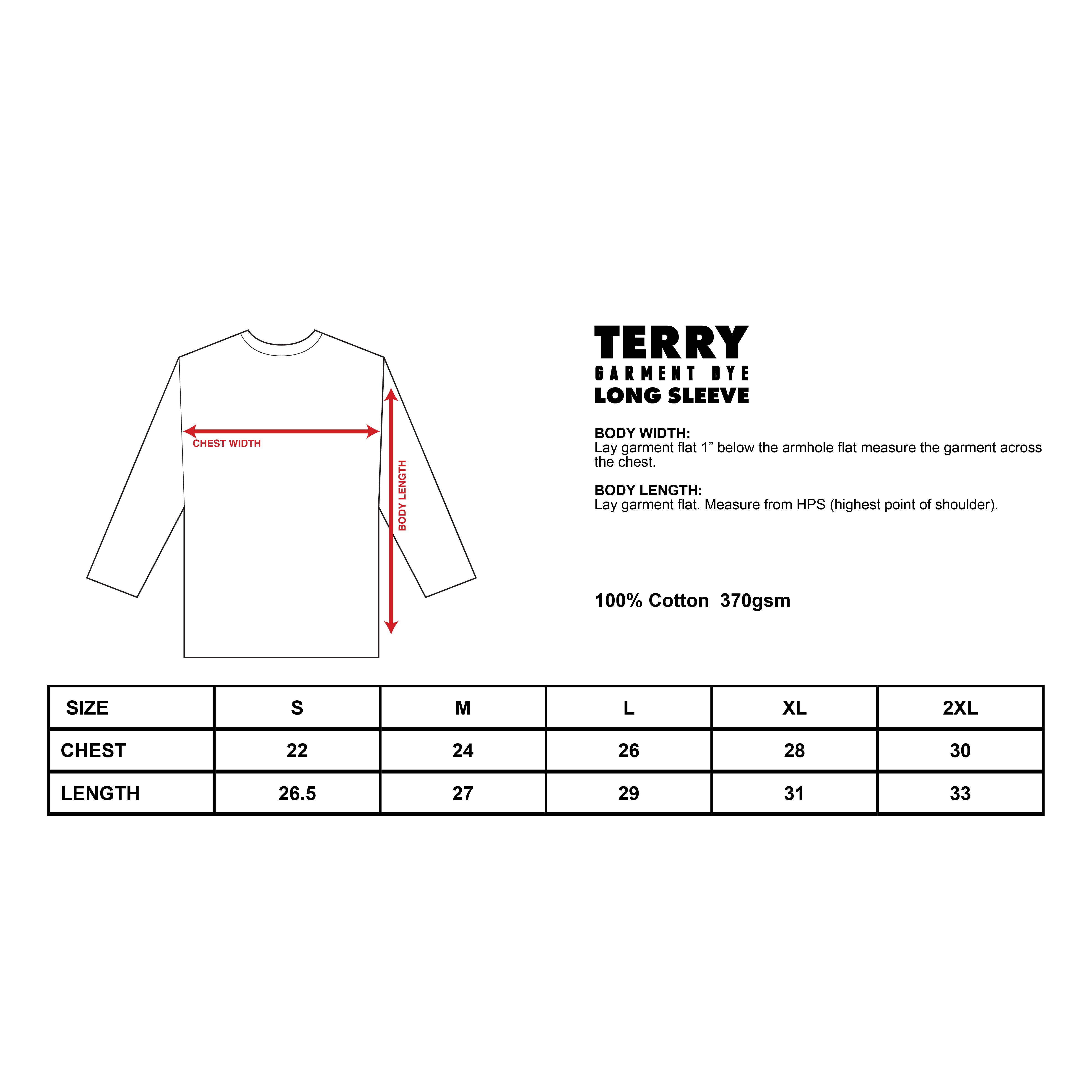 Terry Garment Dye Long Sleeve Shirt