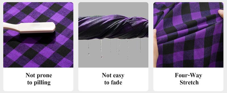 ZITY Purple Plaid Hoodie | Comfy Menswear Pullover - Long Sleeve Checked Flannel Top - Lightweight Casual Sweatshirt for Everyday Wear - Essential Plaid Wetsuit-Soft Fabric gifts