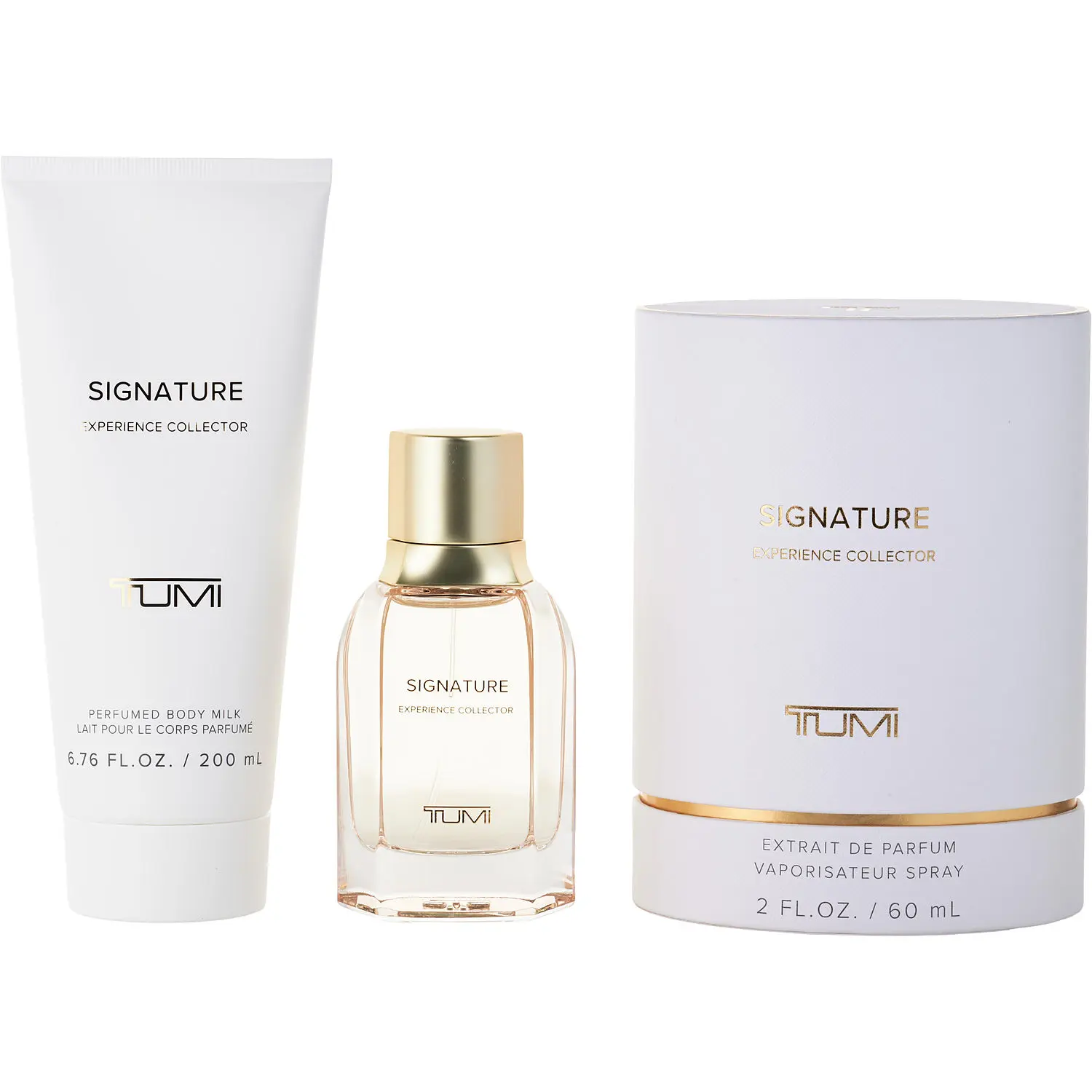 Tumi Signature Set-Extrait De Parfum Spray 2 Oz & Body Milk 6.8 Oz (Experience Collection) For Women