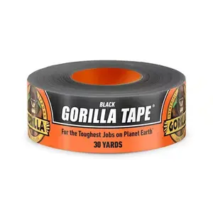 Black Duct Tape 30 yd Heavy Duty Double-Thick Adhesive Long Lasting Bond Sticky Rock Glue Weather Resistant Multi Surface Grip