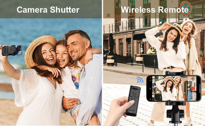 Remote Control for TikTok Scrolling, Wireless Page Turner & Selfie with Smartphone Holder Stand - Camera Video Recording Remote for iPhone, Android, Kindle App Black Cellphone,Upgraded