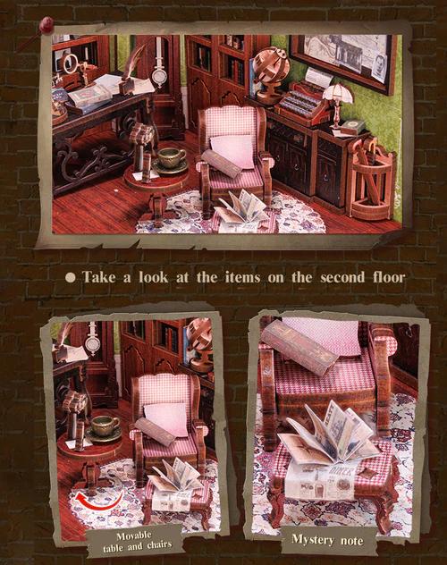 CUTEBEE Rose Detective Agency DIY Book Nook Kit with LED Light 3D Wooden Miniature House for Adults & Teens Black Friday Deal Perfect Christmas Gift for Bookshelf Decor Lovers - Building Set