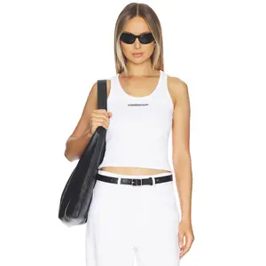 Casablanca Ribbed Tank Top in White