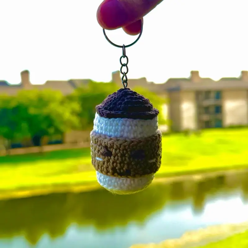 Crochet Coffee Cup Keychain