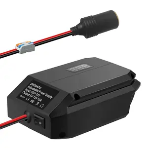 Step Down Converter for Dewalt 20V Max Battery, DC 18V-20V to 5V-13V Adjustable Voltage Regulator Adapter, 10A 130W Max Power Supply for 12V Devices with LED Display, Wire Connector & Cigarette Lighter Socket