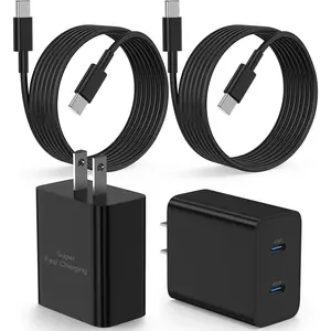 45W Super Fast Charger USB C, 2-Pack Dual Port Type C Charger Fast Charging,with 6FT Cable&Cord for Samsung Galaxy S25 Ultra/S24 Ultra/S23/S22/S21/S20+, iPhone16/15