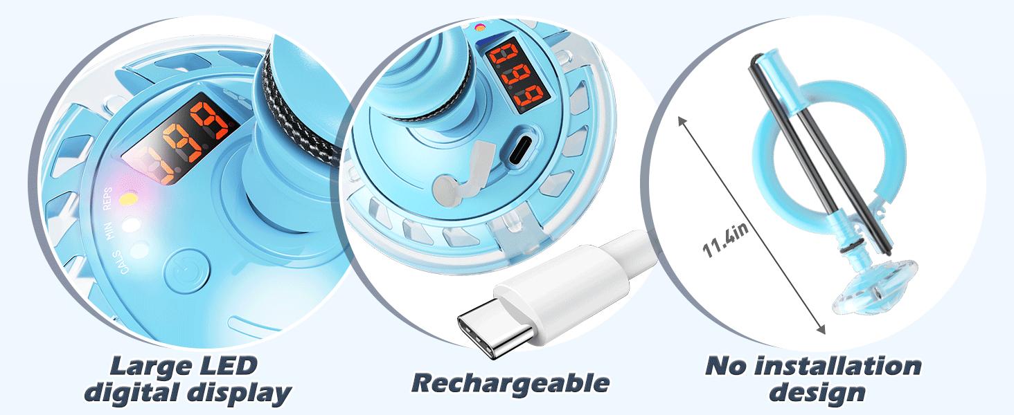 Skip Ball Calorie Burner - LED Rechargeable Smart Fitness Equipment for Daily Cardio, Leg Training & Balance - Retro 90s Toy Design with Counter & Calorie Tracker | TikTokShop Black Friday