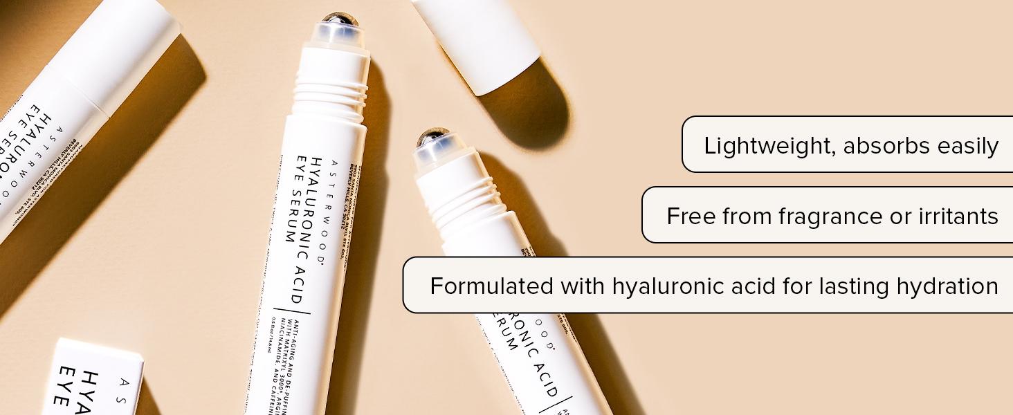 Hyaluronic Acid Eye Serum with Matrixyl 3000, Niacinamide & Caffeine | Anti-Aging Undereye Treatment for Dark Circles, Puffiness, Wrinkles & Fine Lines | 0.5 Fl Oz Hyaluronic Acid Eye Serum with Matrixyl 3000, Niacinamide & Caffeine | Anti-Aging Undereye Treatment for Dark Circles, Puffiness, Wrinkles & Fine Lines | 0.5 Fl Oz