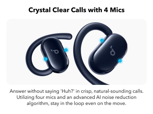 soundcore V20i by Anker Open-Ear Headphones, Adjustable Ear Hooks, Ultra-Comfort, Snug Fit, Powerful Sound, Clear Calls, IP55, 36H Playtime, Bluetooth 5.4 Wireless Earbuds, Multipoint Connection