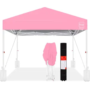 Best Choice Products 12x12ft Easy Setup Pop Up Canopy w/ 1-Button Setup, Wheeled Case, 4 Weight Bags