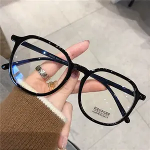 Unisex Large Square Anti-Blue Light Glasses - Retro Fashion Frame Computer Gaming Eyewear, Classic Plain Lens Eye Protection Spectacles