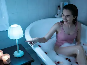 Rechargeable Shower Lamp Waterproof for Inside Shower-Bathroom Lamp Color Changing Ocean Wave Projector Light Water Proof,Shower Lighting Led Water Ripple Lights Ocean Lamps Bath Tub Relaxing