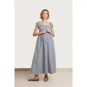 Lily Gingham Maternity & Nursing Dress