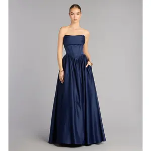 Ivana Satin Ball Gown With Pockets