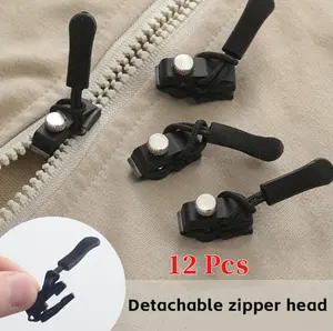 12 Pcs Zipper Repair Set Tool Free Accessories for Clothing Backpacks Suitcases Easy DIY Enthusiasts Detachable Zipper Head Replacement