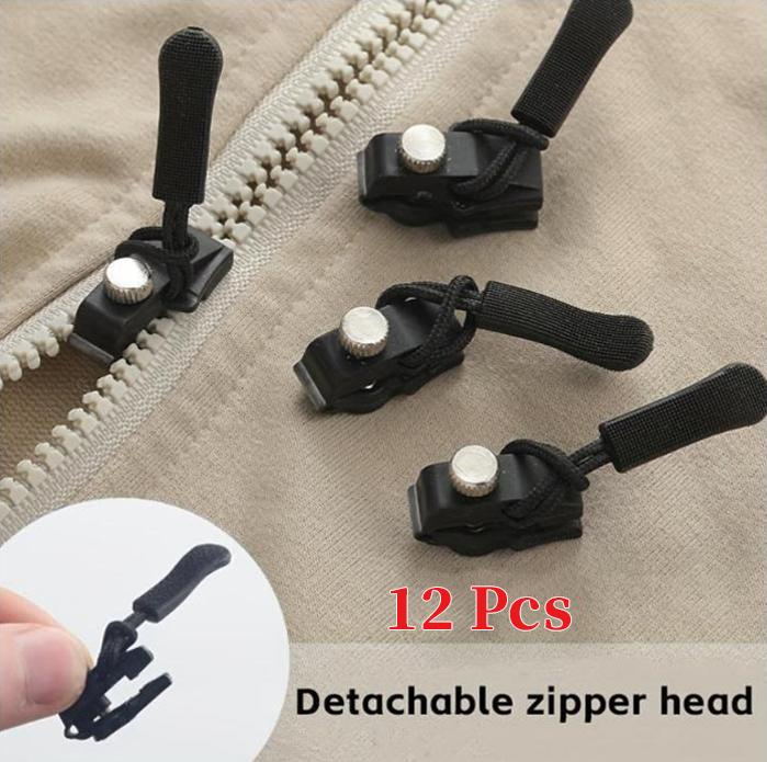 12 Pcs Zipper Repair Set Tool Free Accessories for Clothing Backpacks Suitcases Easy DIY Enthusiasts Detachable Zipper Head Replacement