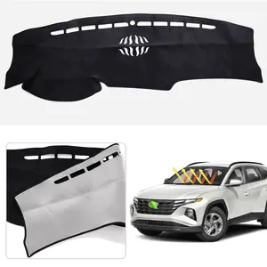 For Hyundai Tucson 2022 2023 2024 Dash Mat Only Fits 4.2-Inch Digital Cluster Custom Fit Flannel Dashboard Cover Sun Glare UV Protector