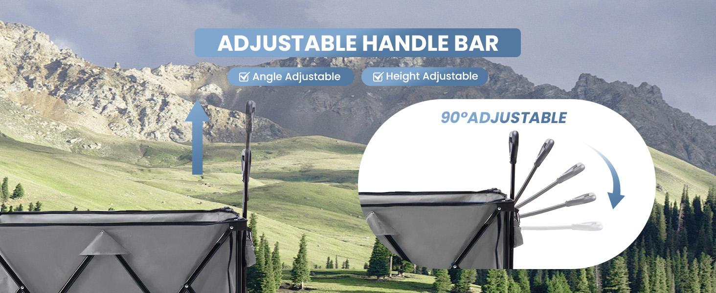 Large Capacity Folding Double Decker Wagon with Brakes, 440 lbs Wagons Carts Foldable Wagon Cart with Flexible Handle, All-Terrain Big Wheels for Grocery Sports Garden Camping Large Capacity Folding Double Decker Wagon with Brakes, 440 lbs Wagons Carts Foldable Wagon Cart with Flexible Handle, All-Terrain Big Wheels for Grocery Sports Garden Camping