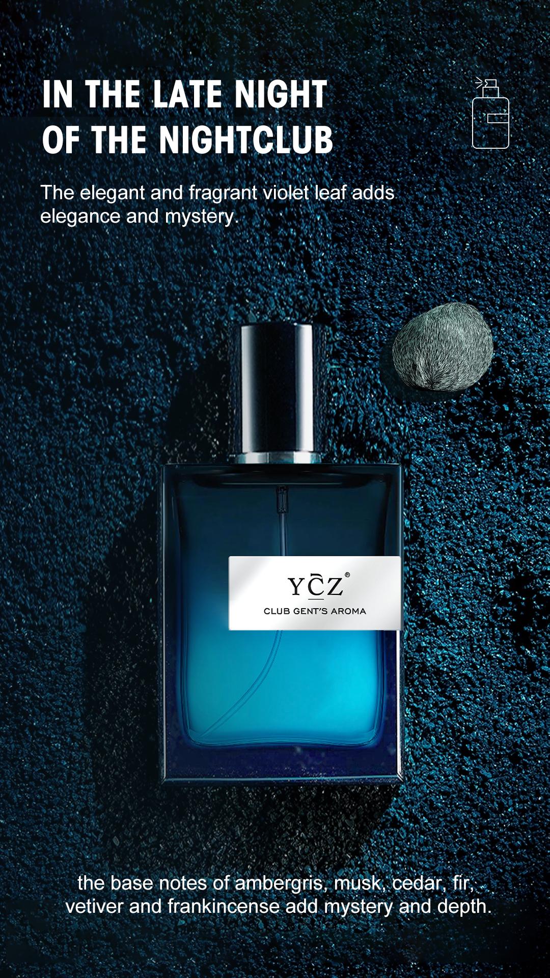 YCZ Club Gent's Aroma Men's Perfume 1.7oz 50ml Long Lasting Cologne Nightclub Essential Fragrance Eau De Toilette Edp Spray Elegant Scent for Nightlife