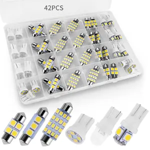 42 Pieces LED Interior Car Lights Super Bright White Dome Map Tail Cab Bulb Kit Set DE3175 T10 31mm 41mm 194 LED Bulb for Trucks Width Lamp Easy Install Energy Efficient