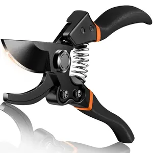 8.5" Professional Bypass Pruning Shears for Gardening, Garden Pruner Scissors & Clippers for Fruit Tree Branch Trimming, Ultra Sharp SK5 Blade, Ergonomic Handle, Gardening Gift Women Men wood finish flower