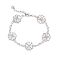 Mother of Pearl Flower - White Gold