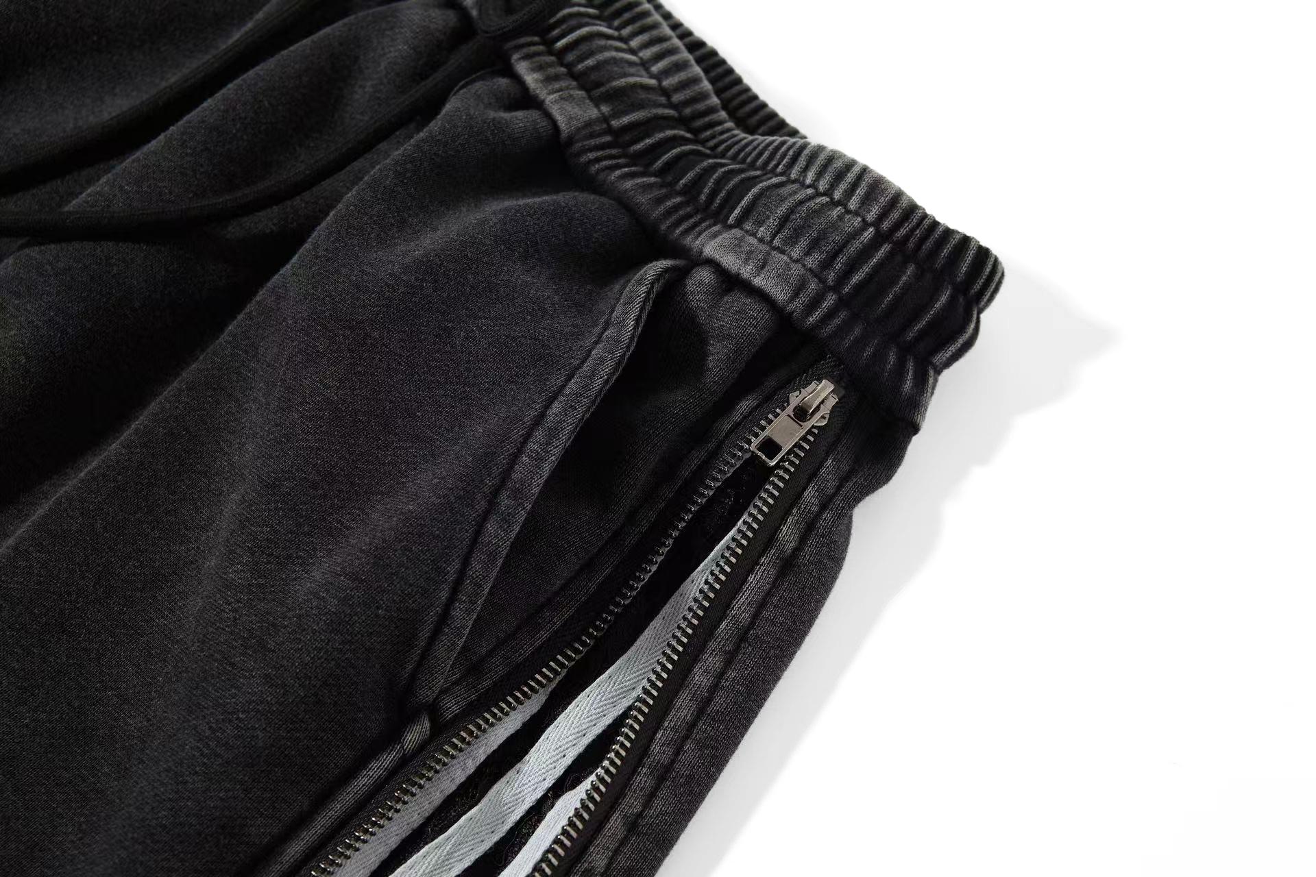 Flooo Loose Washed Sweat Jeans Pants Women's Wear with Drawstring & Ripped Design Wide Leg Comfortable Stylish Machine Washable