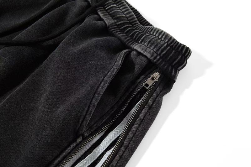 Flooo Loose Washed Sweat Jeans Pants Women's Wear with Drawstring & Ripped Design Wide Leg Comfortable Stylish Machine Washable