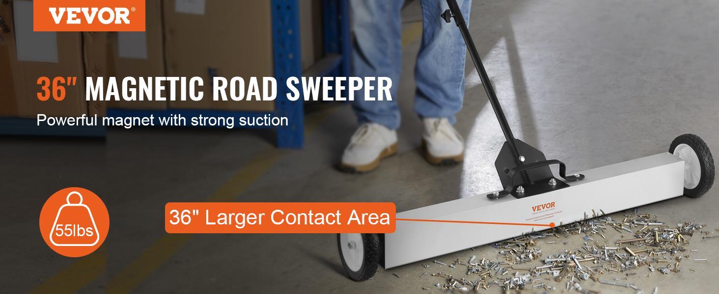 VEVOR 55Lbs Rolling Magnetic Sweeper with Wheels,Push-Type Magnetic Pick Up Sweeper, 24-inch Large Magnet Pickup Lawn Sweeper with Telescoping Handle, Easy Cleanup of Workshop Garage Yard VEVOR 55Lbs Rolling Magnetic Sweeper with Wheels,Push-Type Magnetic Pick Up Sweeper, 24-inch Large Magnet Pickup Lawn Sweeper with Telescoping Handle, Easy Cleanup of Workshop Garage Yard
