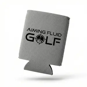 Aiming Fluid Golf Brewski Koozie Gunmetal Neoprene Structured Fit Durable Stitching Golf Bag Friendly Cold Drink Holder