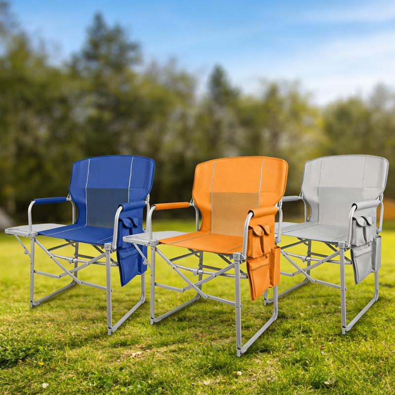 Portable Outdoor Chair with Side Table & Cup Holder for Camping Beach Games Waterproof Fabric Rust Resistant Frame Fold & Go in 2 Seconds