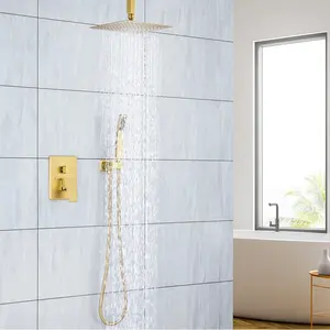 10" Shower Head 2-way Ceiling-Mount Square Shower Faucet with Rough-in Valve RX95102-10