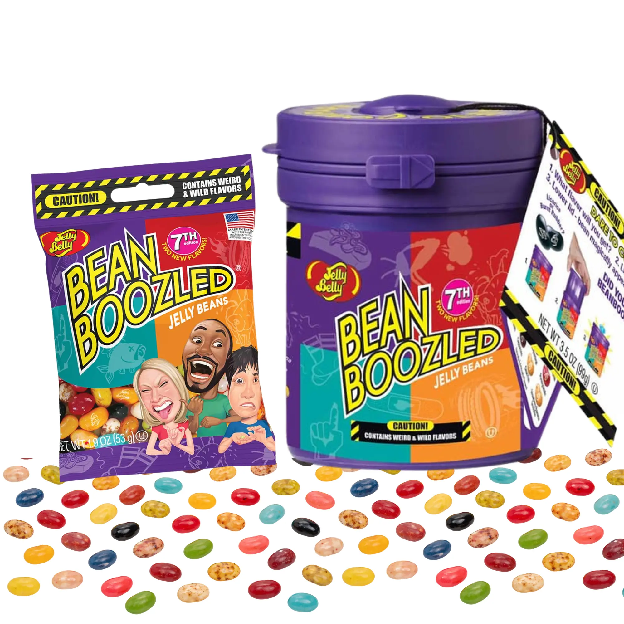BeanBoozled 7th Edition Mystery Bean Dispenser Set - Gross vs Delicious, Weird & Wild Flavor Jelly Beans, Refill Bag Included, Family Fun Game, Party Gag Gift for Teens & Adults, Holiday Gifting Option