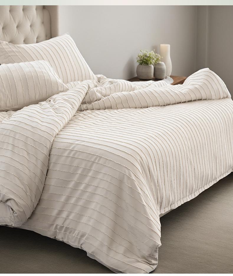 Beige Bohemian Jacquard Bedding Set, Wrinkle-Resistant & Machine Washable - Warm Breathable Comfort for Kids & Adults, Queen Duvet Cover, Ultimate Christmas Gift