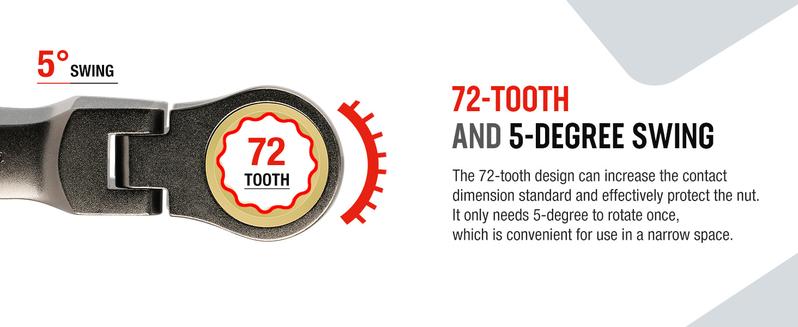 #JumpstartSale WORKPRO 8-Pack Flex Head Stubby Ratcheting Combination Wrench Set, 72-Teeth, CRV, Nickel Plating with Rolling Pouch