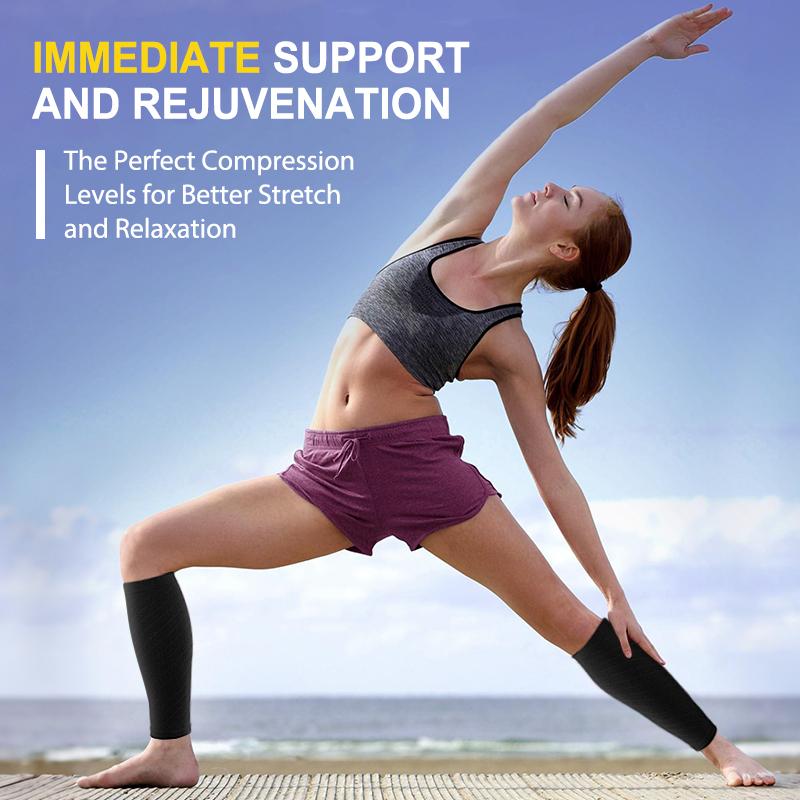 Tinylemon 3 Pairs Calf Compression Sleeves 20-25mmHg for Women Men Leg Support Running Shin Splints Relief Knee Saver Wellknee Plaster Black Healthcare Tool Patellaband