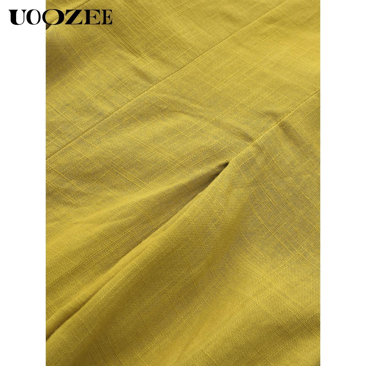 Women's Half Sleeve Loose Plus Size Long Skirt - Solid Color, Round Neck, Casual Summer Comfort, Daily Elegance, Linen Fabric, Comfortable and Breathable, Minimalist Chic Style (the size is too large, it is recommended to order a size smaller)