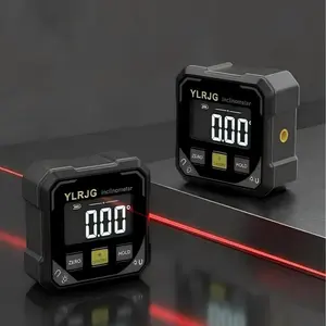 Magnetic Digital Angle Finder with Dual Lasers; essential for woodworking, electrical installation, and plumbing; high-precision laser alignment for hands-free efficiency.