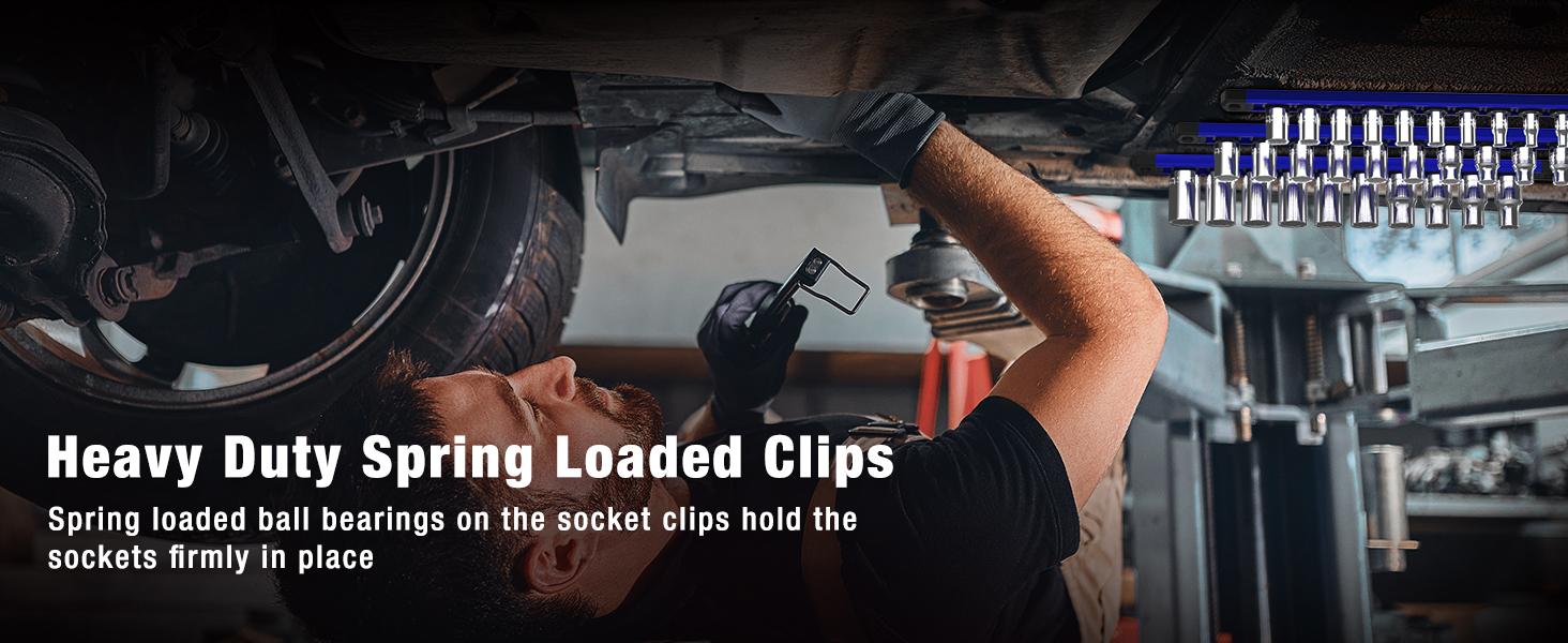 #JumpstartSale WORKPRO Magnetic Socket Organizer, Drive Aluminum Alloy Socket Rail, Heavy Duty Socket Holder, Socket Rack Kit