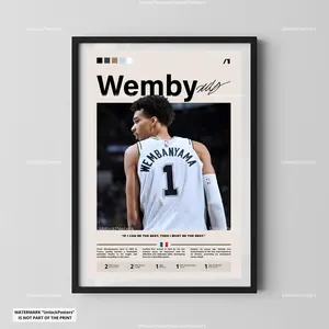 [Sale Up To 40%] [Unframe] Victor.Wembanyama San Antonio Basketball Poster, Professional San Antonio Basketball Athlete Wall Art, Basketball Rookie Illustration, San Antonio Basketball Decor, Modern Sports Art